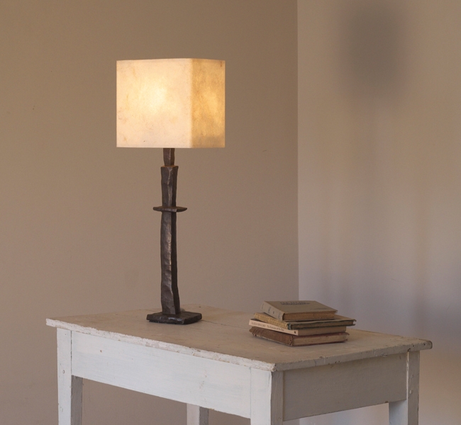 Contemporary Bronze Table Lamp, inspired by the work of Anthony Gormley and Alberto Giacometti hence it