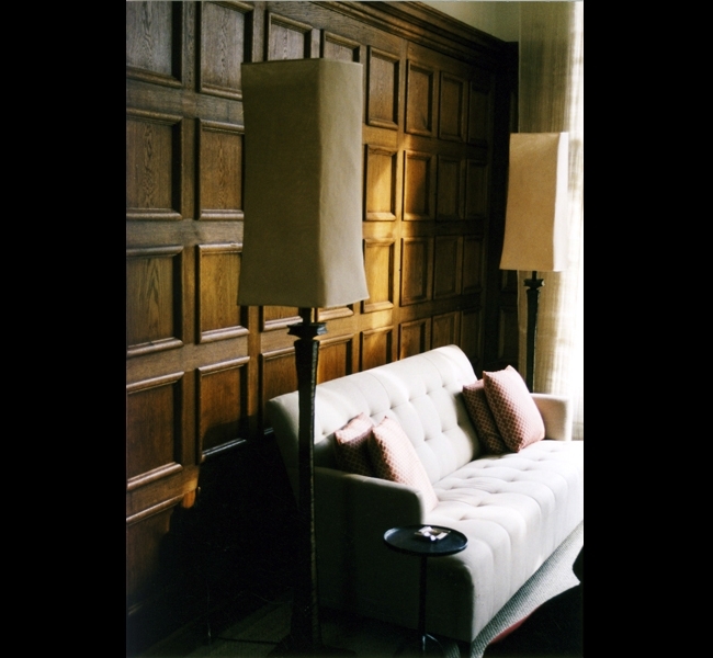 Refined and elegant bronze floor lamps, the "Oak" series by Hannah Woodhouse photographed in her client