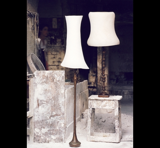 Elegant and gracious bronze lamps made by Hannah Woodhouse and photographed in her foundry. 