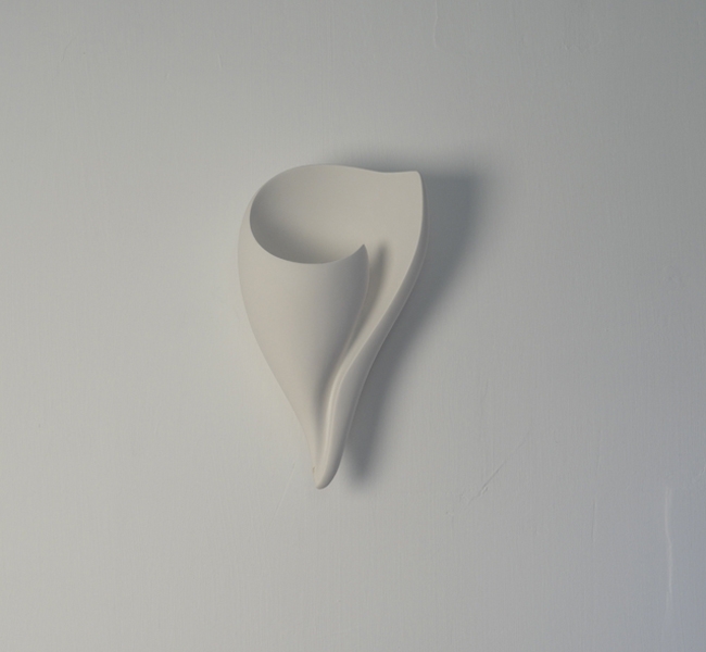 Stunning Wall Applique, Wall Light in hand sculpted white plaster, shell wall light, Shell Wall Applique, Shell Applique Murale, by Hannah Woodhouse. 