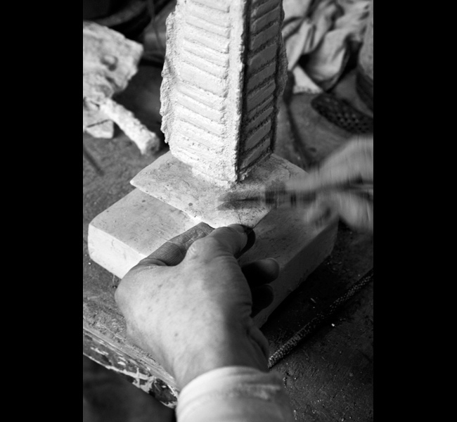 Working on Schaffer Lamp, original prototype in plaster